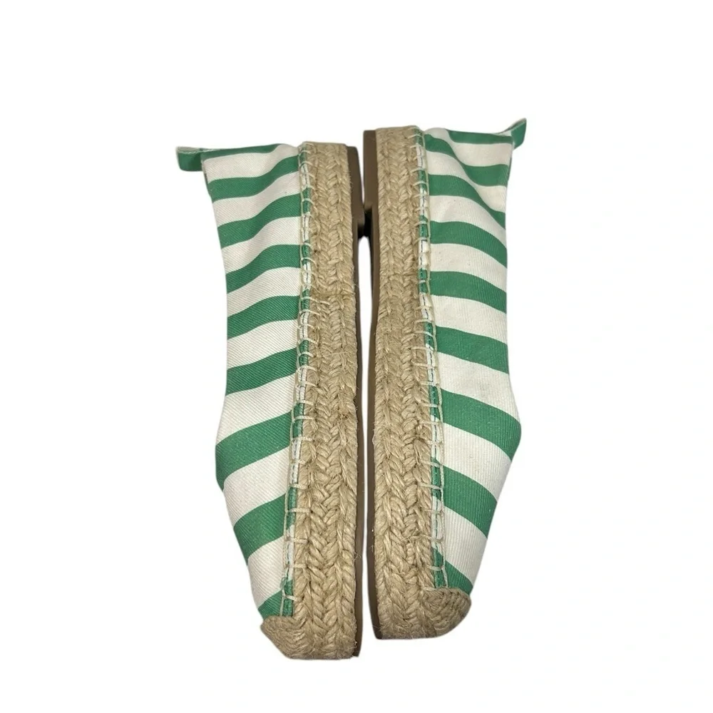 Draper James Georgia Green White Stripes Slip On Espadrilles Size 10